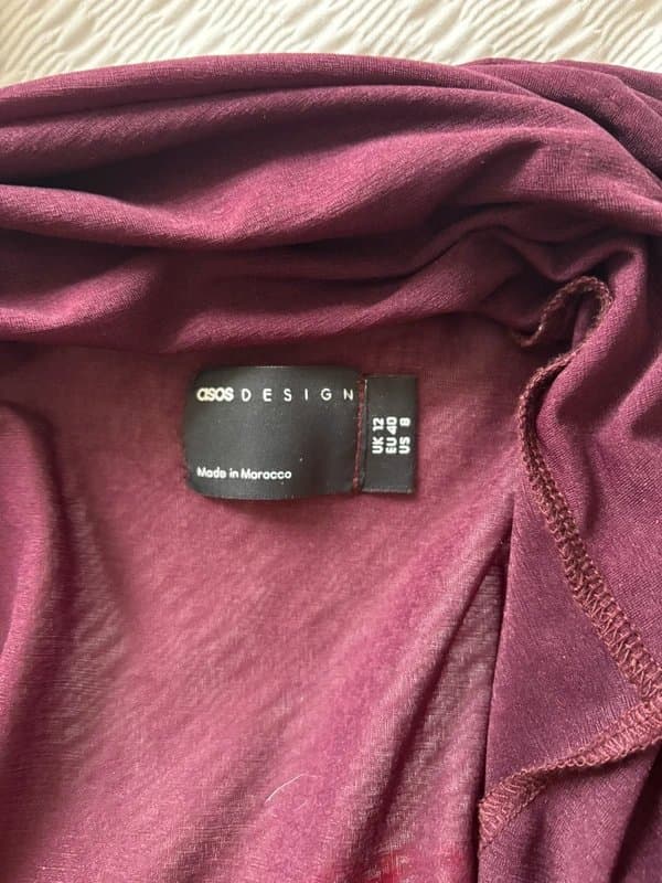 ASOS Burgundy mesh sheer maxi dress with low back from asos