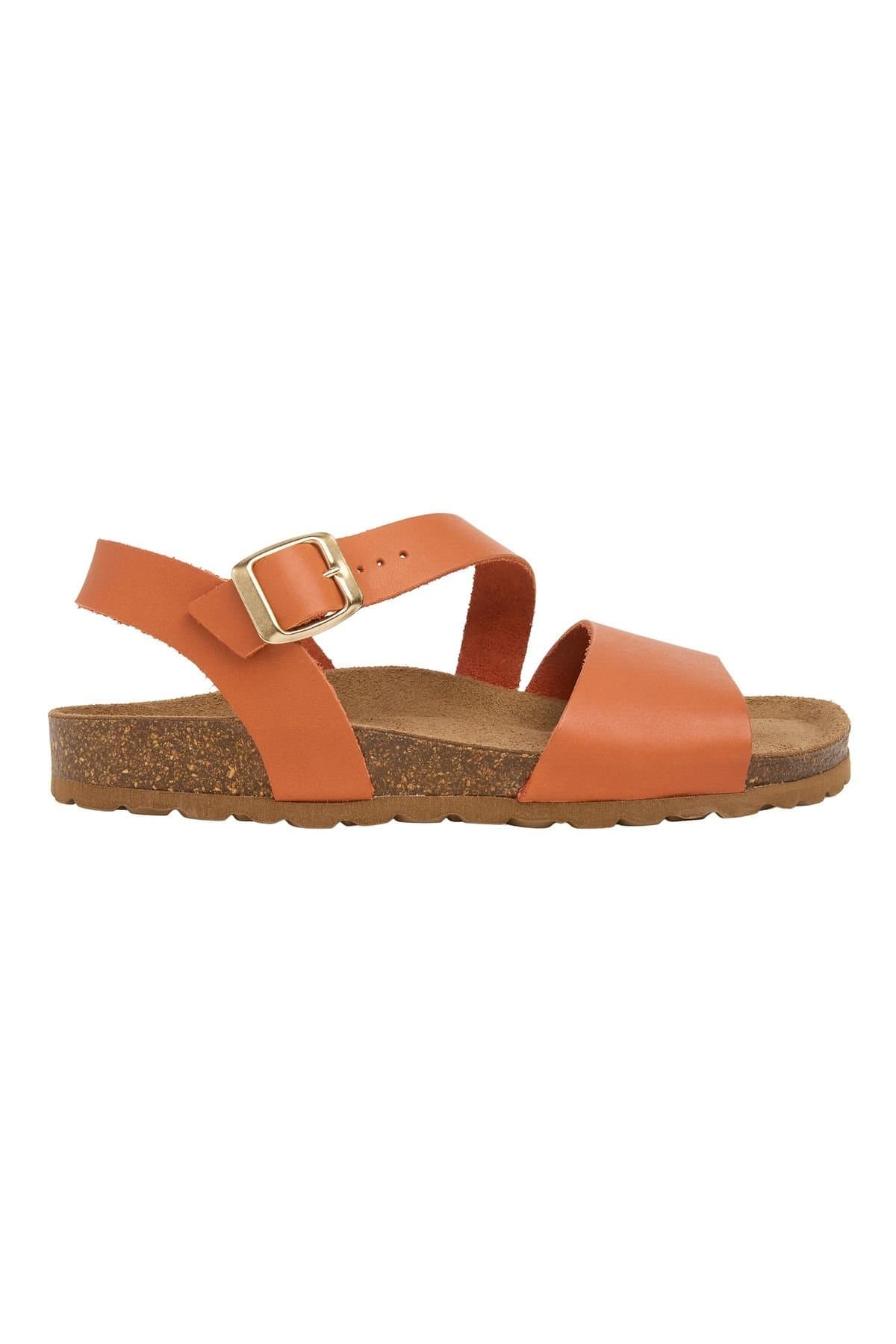 Celtic & Co Celtic & Co Burnt Orange Leather Asymmetric Strap Sandals