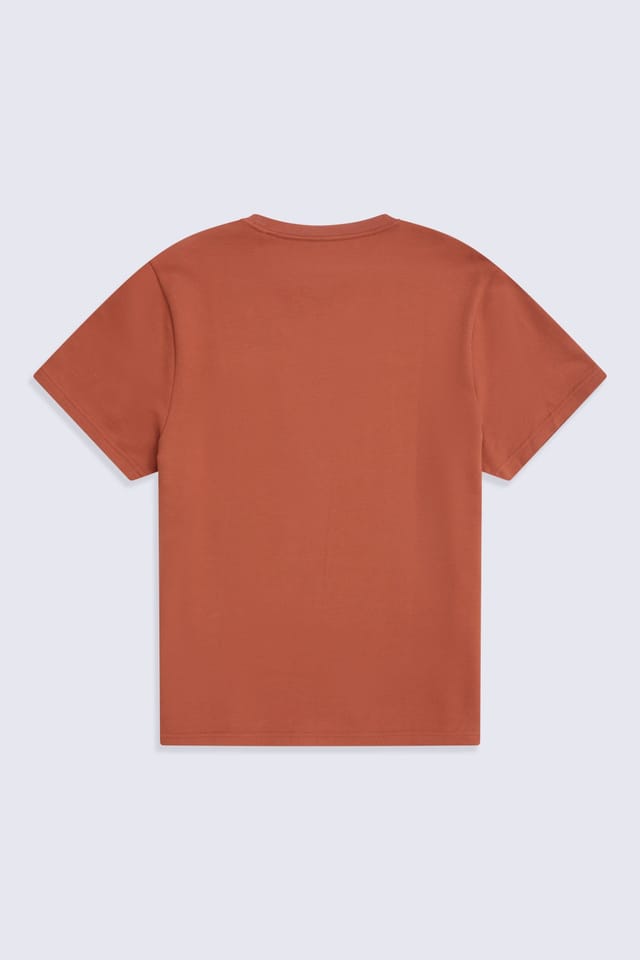Animal Animal Men's Casual Soft Lightweight Breathable Short Sleeve Texture Pocket T-Shirt in Terracotta - 2