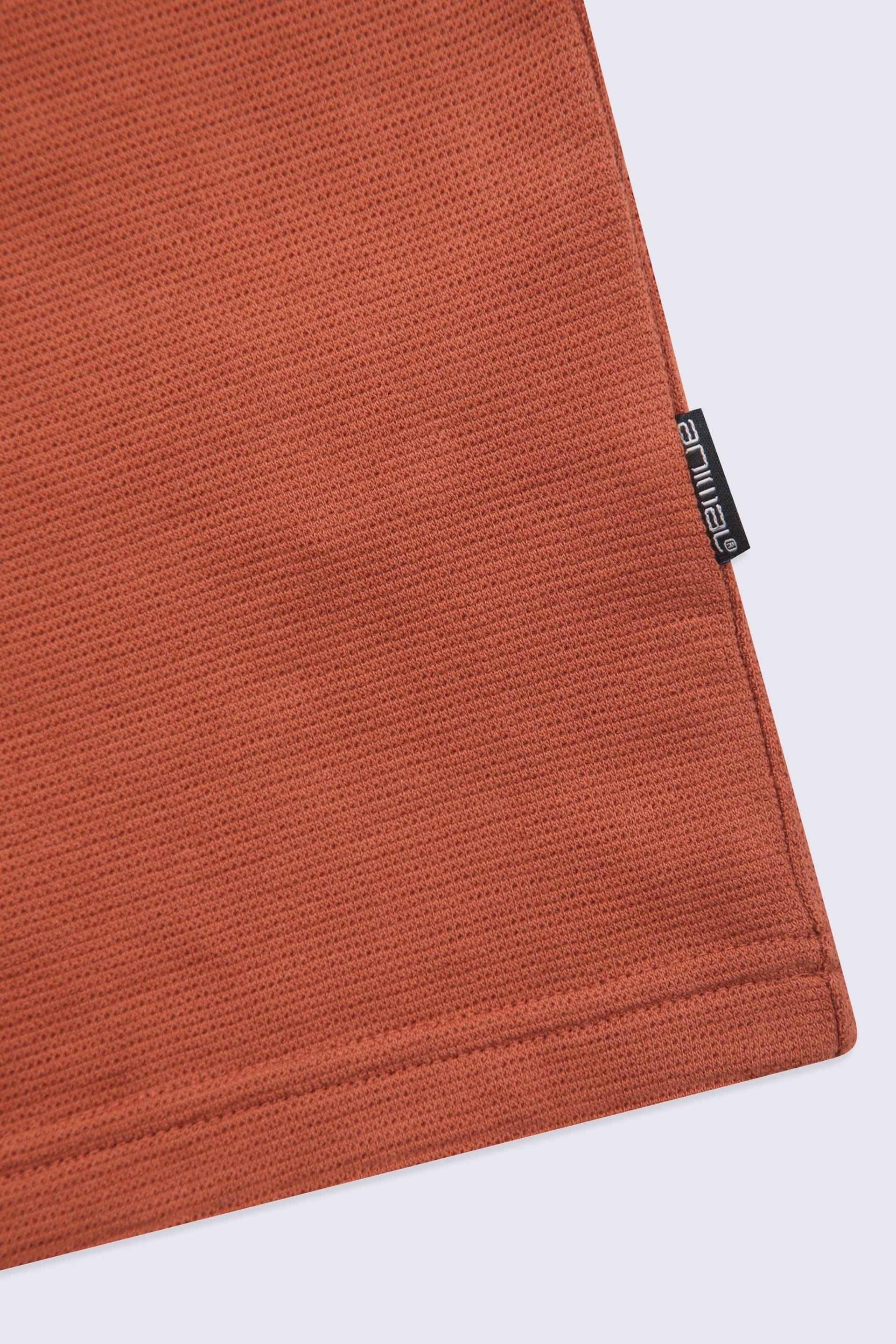 Animal Animal Men's Casual Soft Lightweight Breathable Short Sleeve Texture Pocket T-Shirt in Terracotta - 4