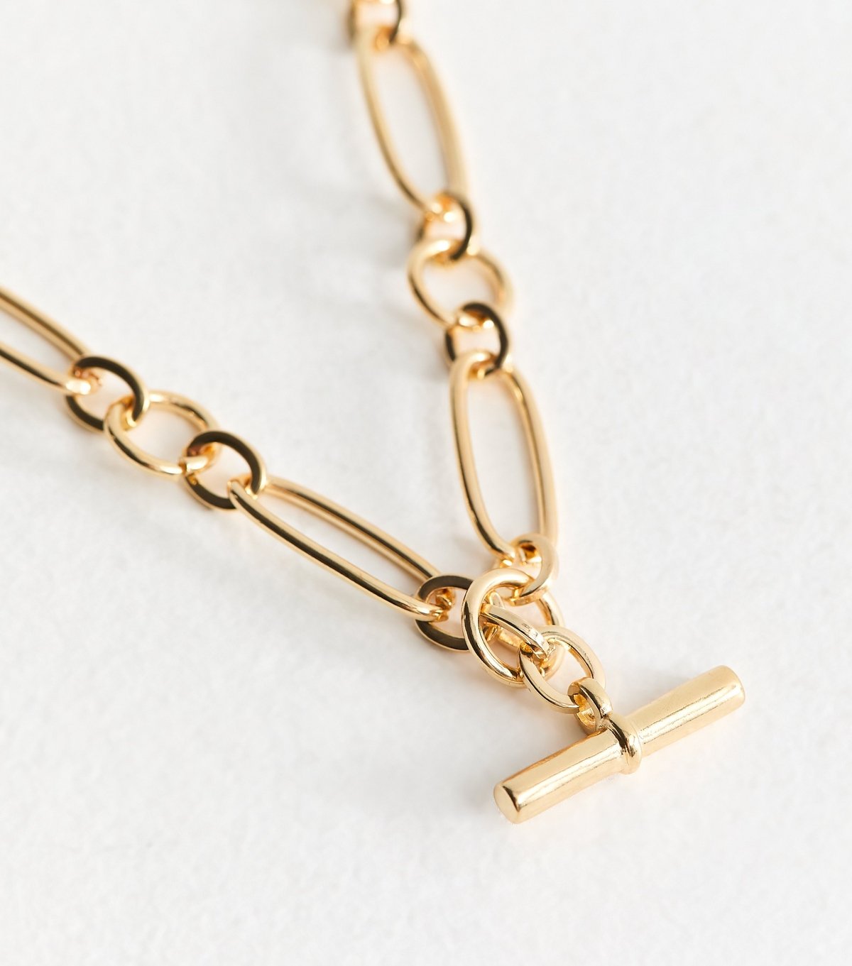 New Look Gold Tone Chain Link T-Bar Necklace New Look - 4