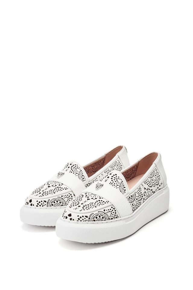 Moda In Pelle Moda In Pelle Women's 'Eudia' Leather Loafers in White - 2