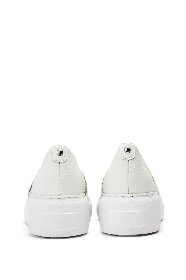 Moda In Pelle Moda In Pelle Women's 'Eudia' Leather Loafers in White - 3