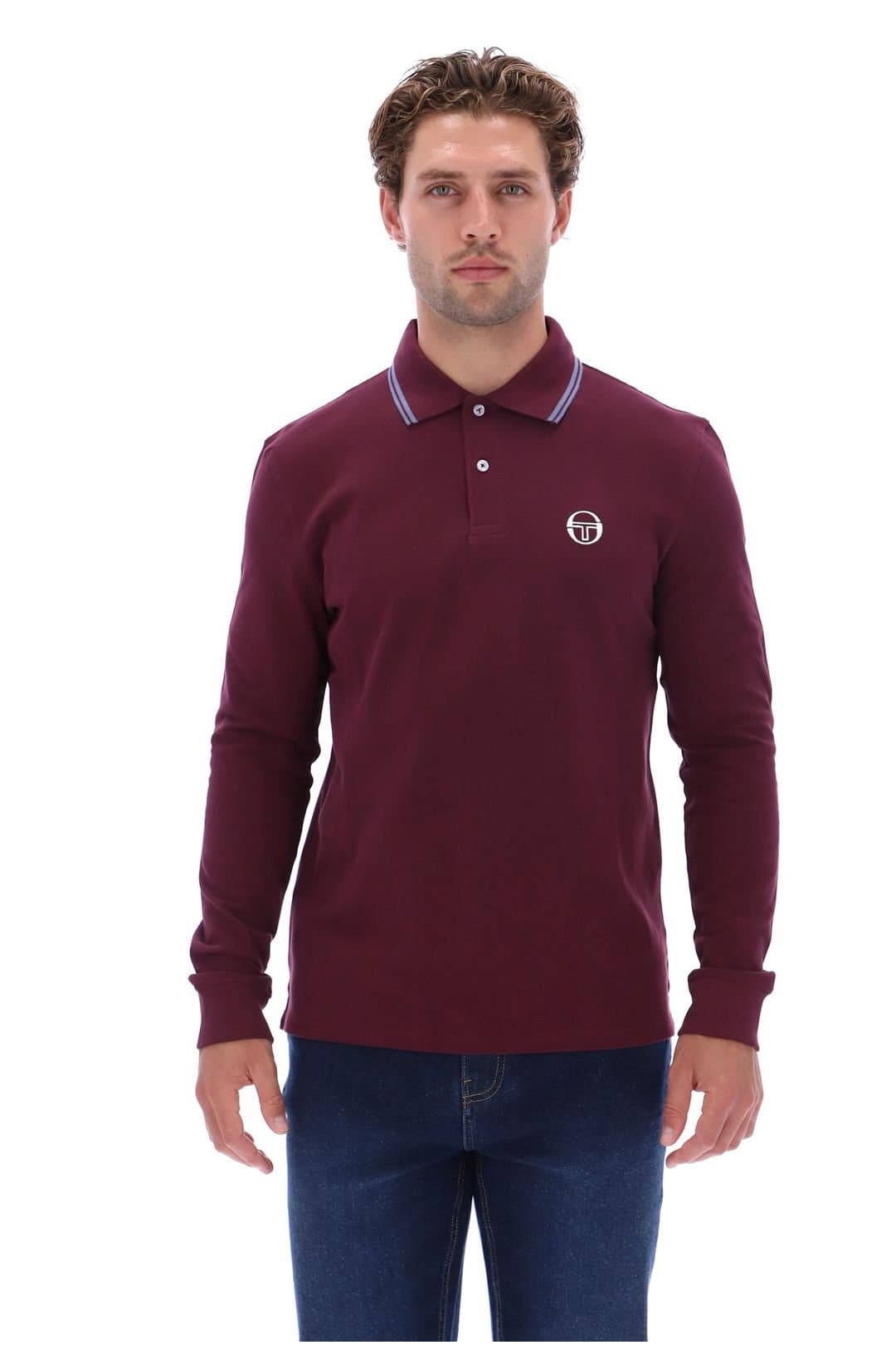 Sergio Tacchini Sergio Tacchini Men's Sergio 020 Polo Shirt Fig/Country Blue in Burgundy
