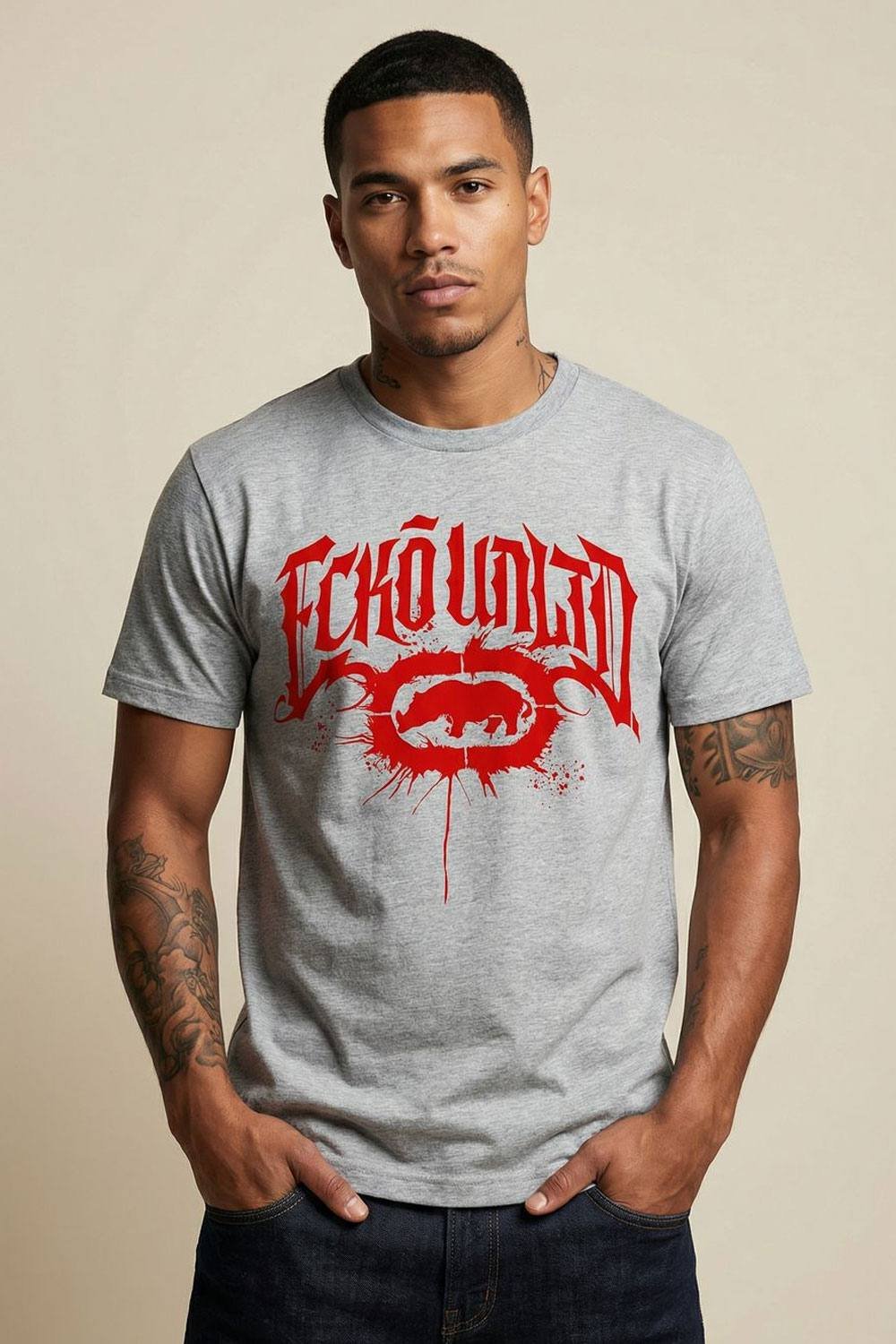 Ecko Untld. Ecko Untld. Men's Gothic Graffiti T-Shirt in Grey - 2