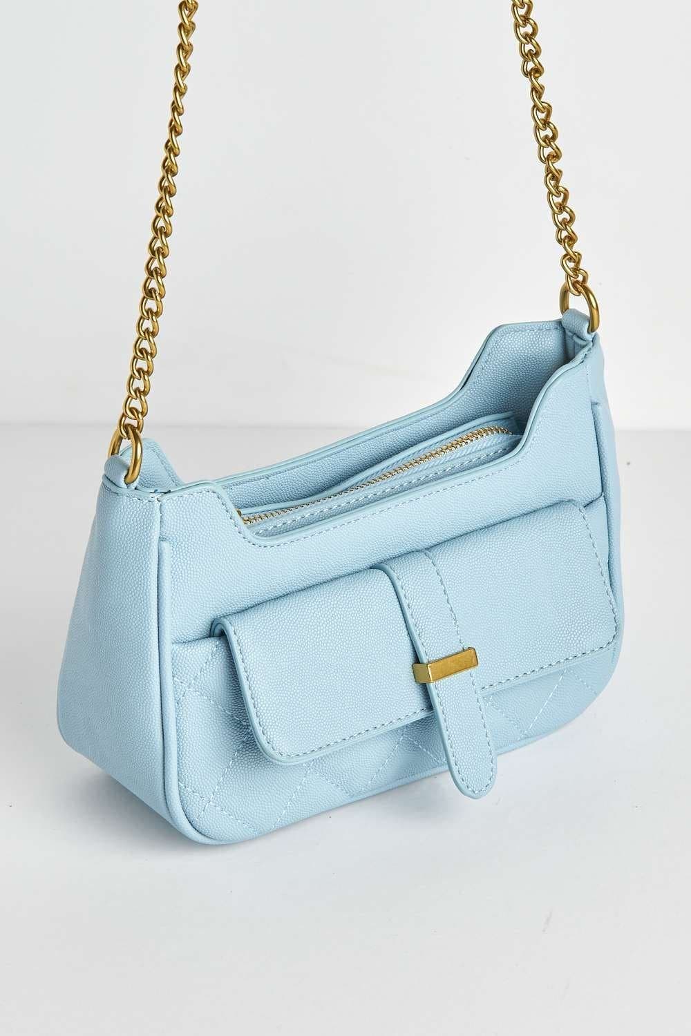 Miss Diva Miss Diva Blue Leather Cross Body Bag