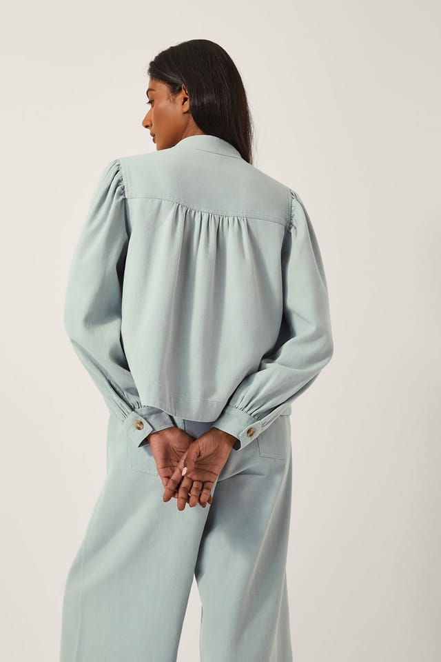 Monsoon Monsoon Women's Ciara Puff Sleeve Denim Jacket Blue in Pale Blue - 2