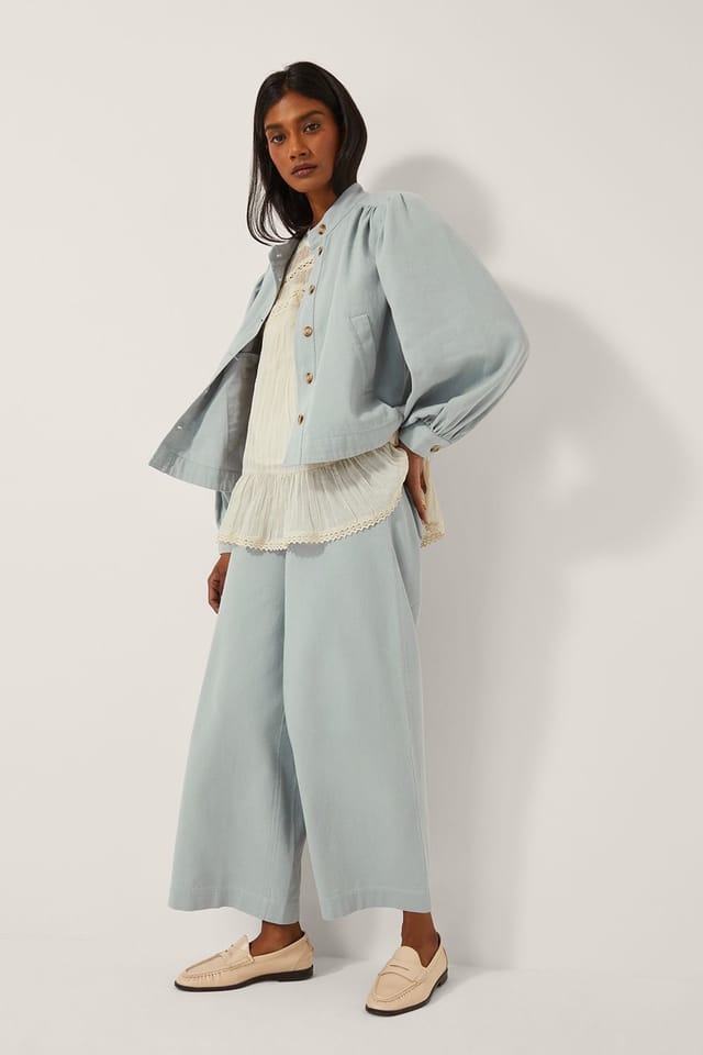 Monsoon Monsoon Women's Ciara Puff Sleeve Denim Jacket Blue in Pale Blue - 3