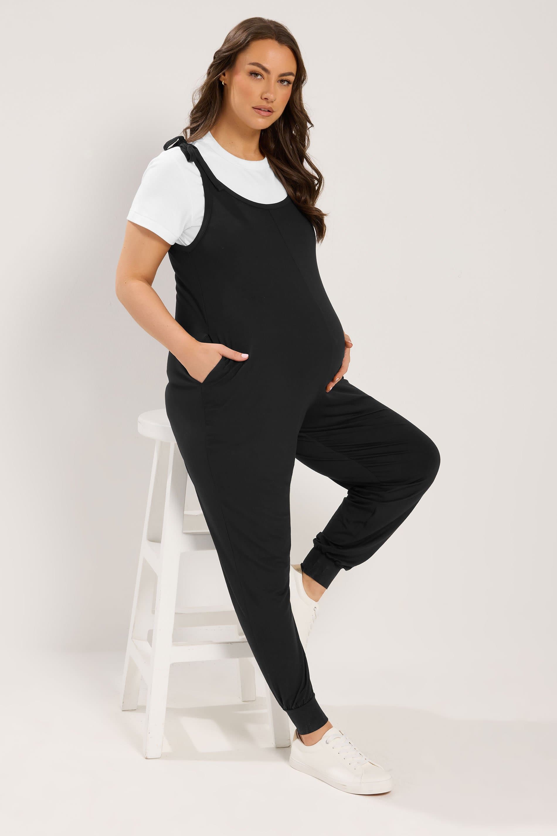 Bump It Up Maternity Curve Black Oversized Jumpsuit
