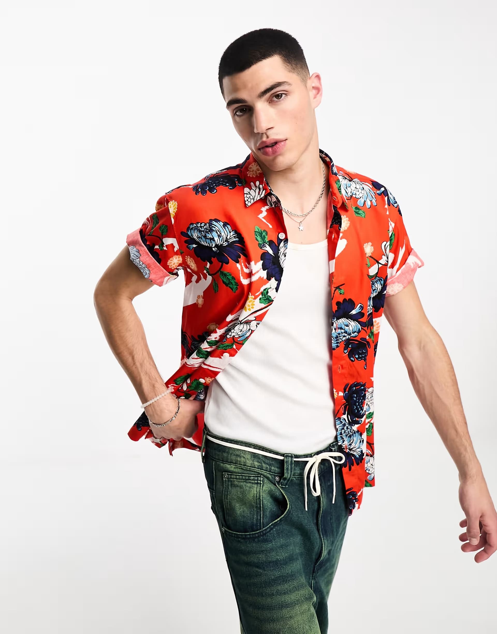 ASOS Superdry vintage Hawaiian short sleeve shirt in orange