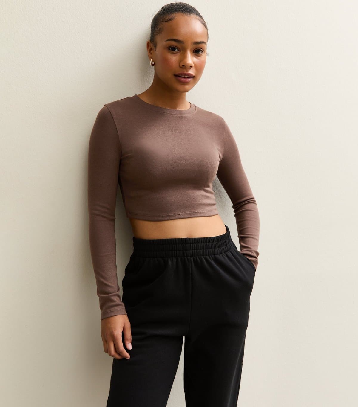 New Look New Look Brown Crop Top for Women