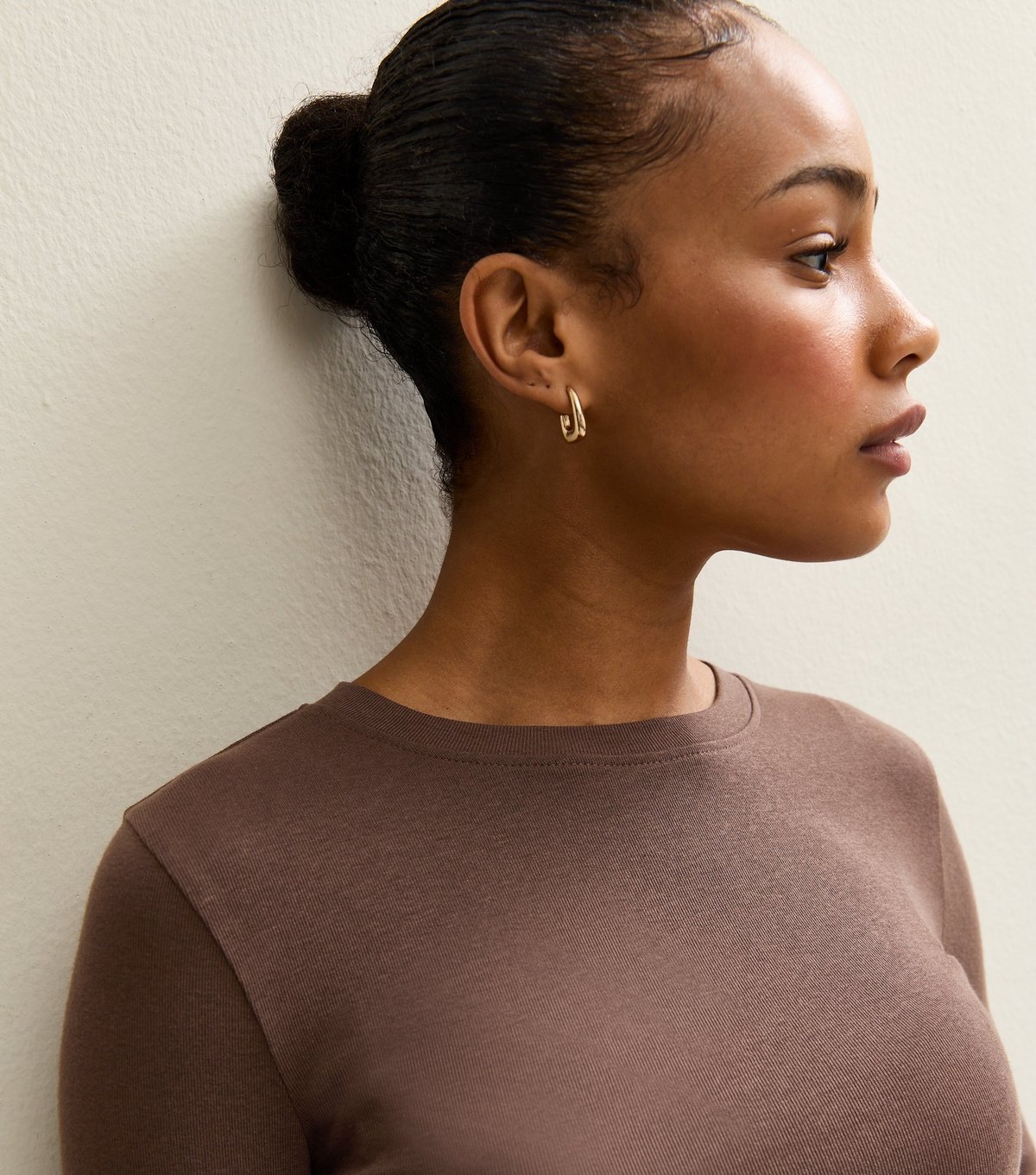 New Look Women's Petite Brown Crew Neck Long Sleeve Top New Look - 3