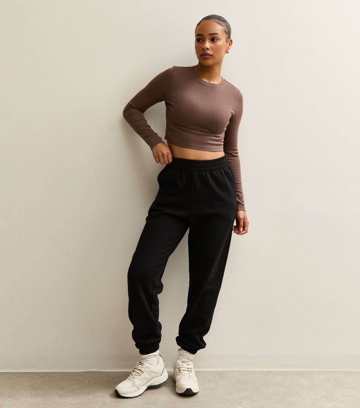 New Look Women's Petite Brown Crew Neck Long Sleeve Top New Look - 4