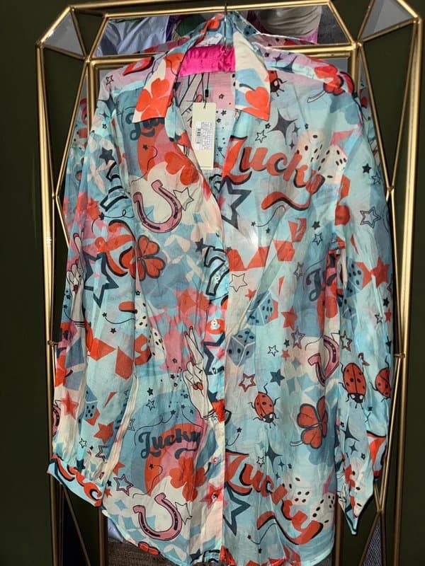 Never Fully Dressed NFD Lucky Sheer Oversized Shirt Size 8 NEW