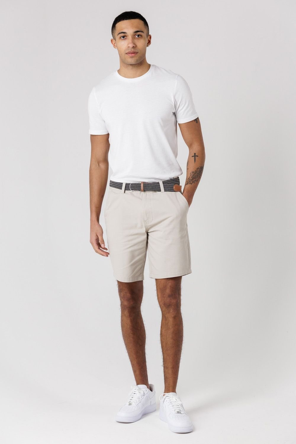 Tokyo Laundry Tokyo Laundry Men's Cotton Twill Peached Shorts in Stone - 3