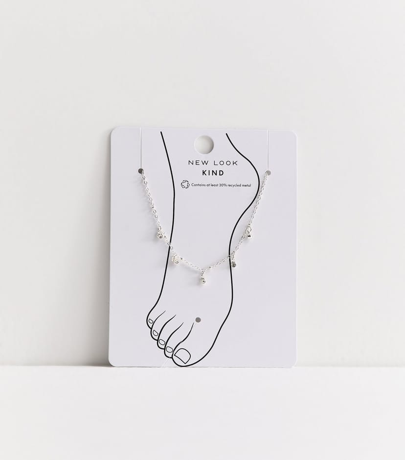 New Look Silver Tone Diamanté Charm Anklet New Look - 1