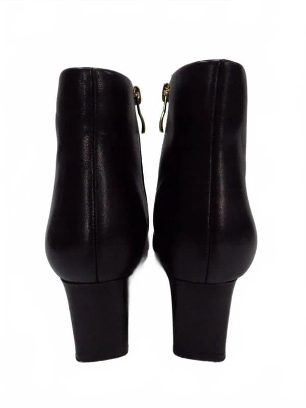 Clarks Clarks Black Leather Boots Womens UK 5.5 Block Heel Square Toe Ankle Zip Smart