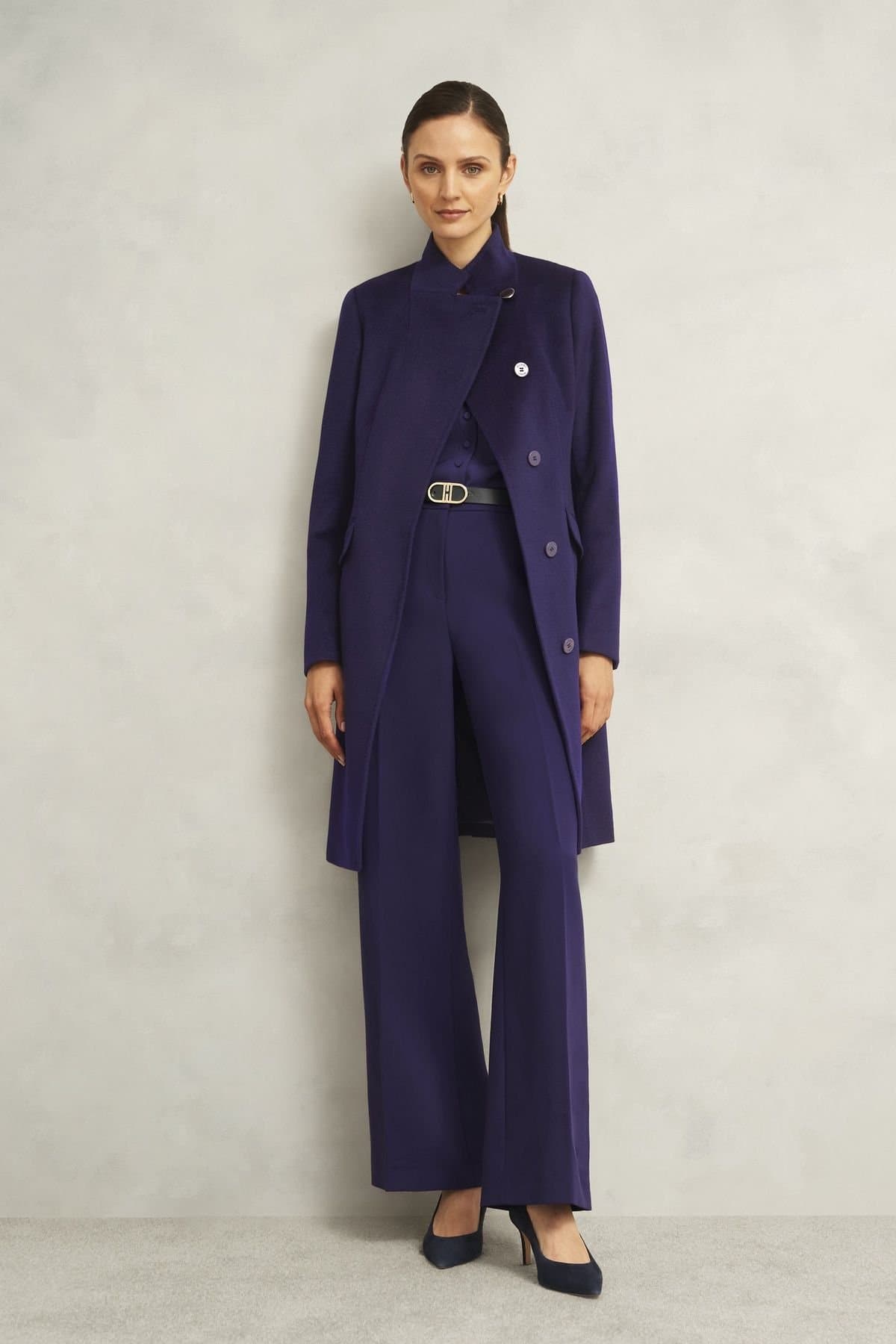 Hobbs London Hobbs London Women's Taylor Wool Coat in Aubergine