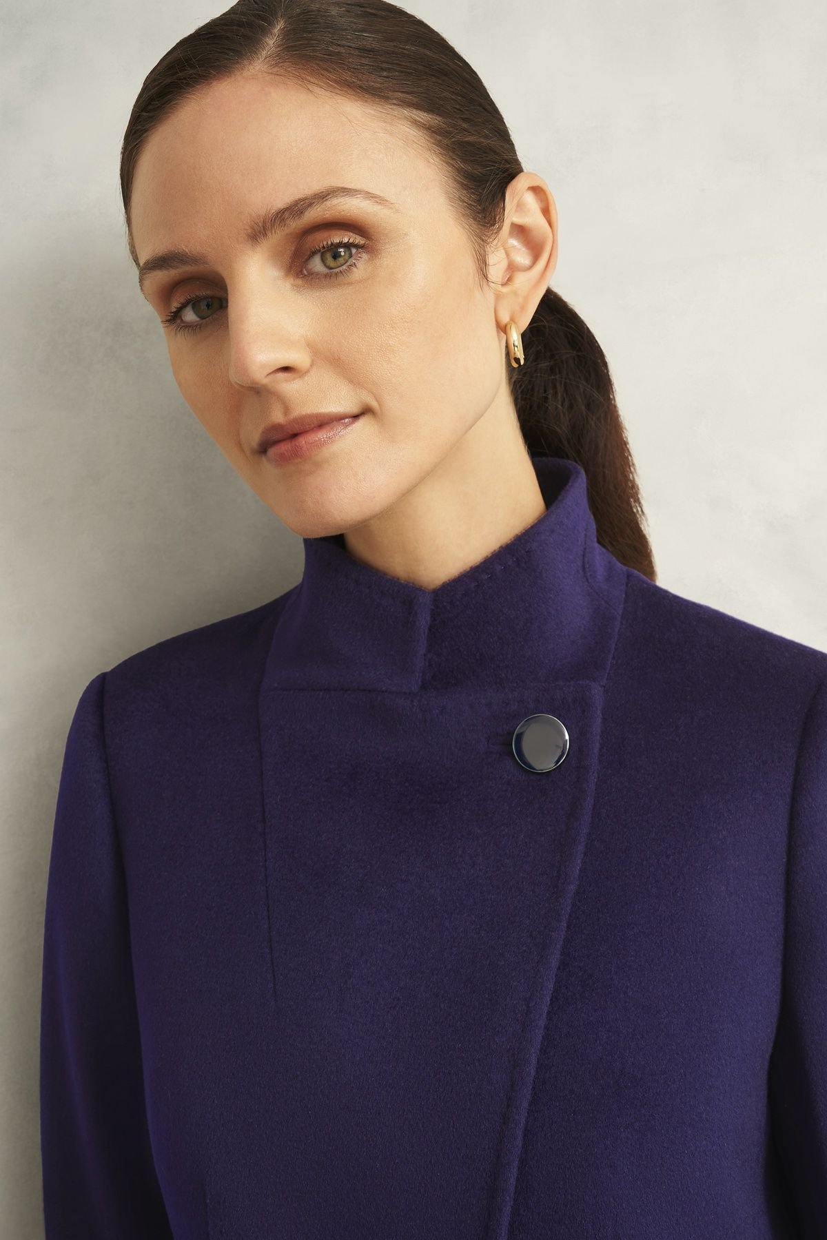 Hobbs London Hobbs London Women's Taylor Wool Coat in Aubergine - 3