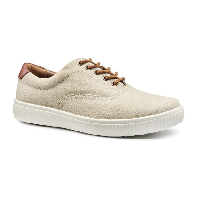 Hotter Hotter Men's 'Rowan' Dual-Fit Canvas Shoes in Light Sand - 2