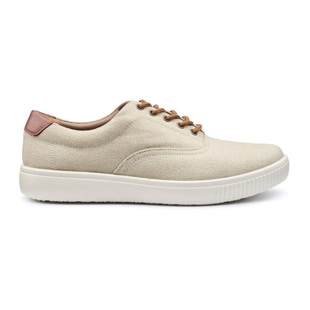 Hotter Hotter Men's 'Rowan' Dual-Fit Canvas Shoes in Light Sand - 4
