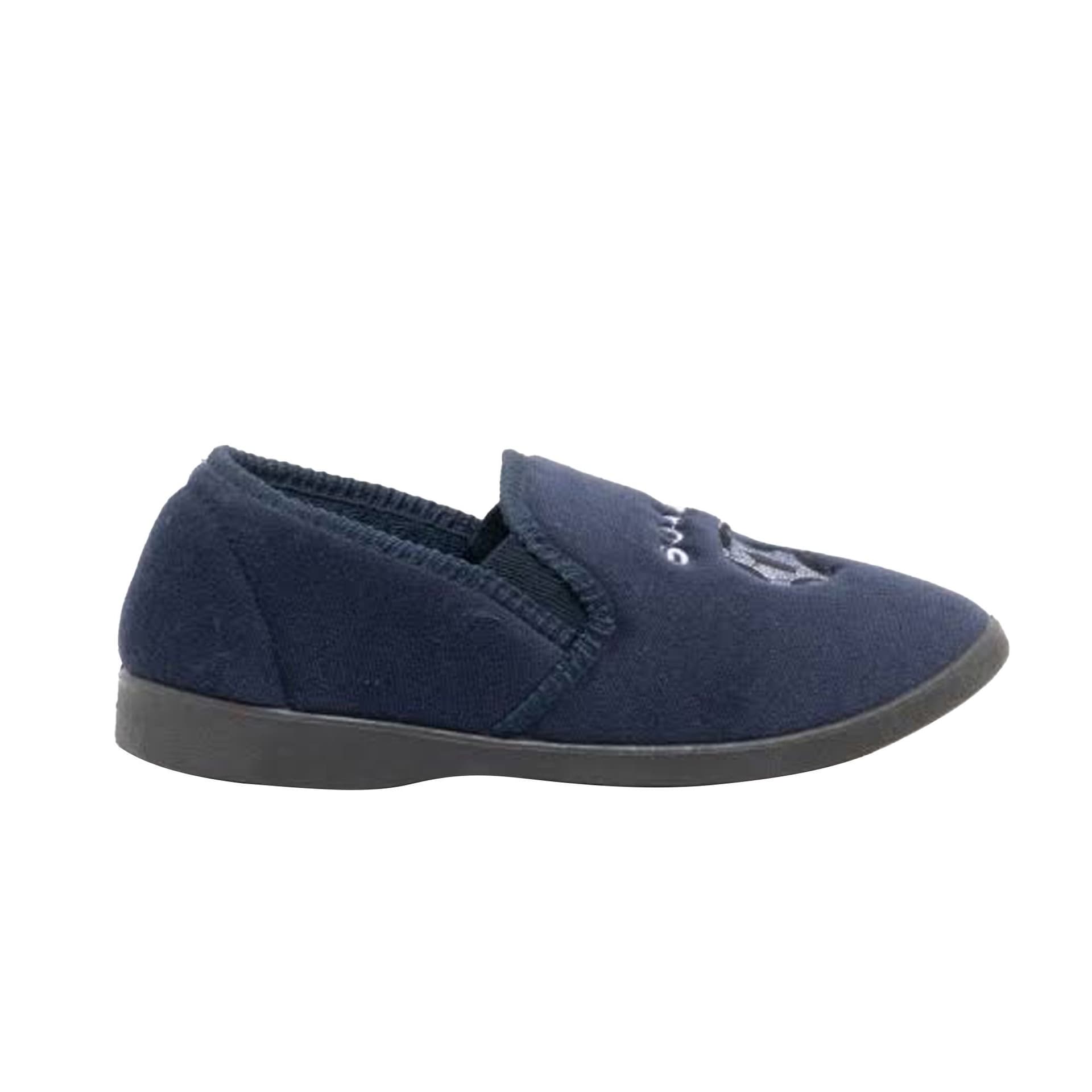 Zedzzz Zedzzz Men's Midfield Twin Gusset Football Slippers in Navy