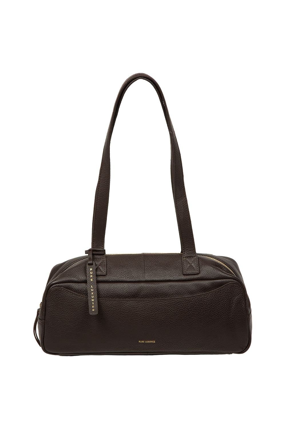 Pure Luxuries London Pure Luxuries London Women's 'Mercy' Leather Handbag in Dark Brown