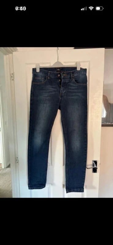 ASOS Men's Navy Denim Tapered Jeans