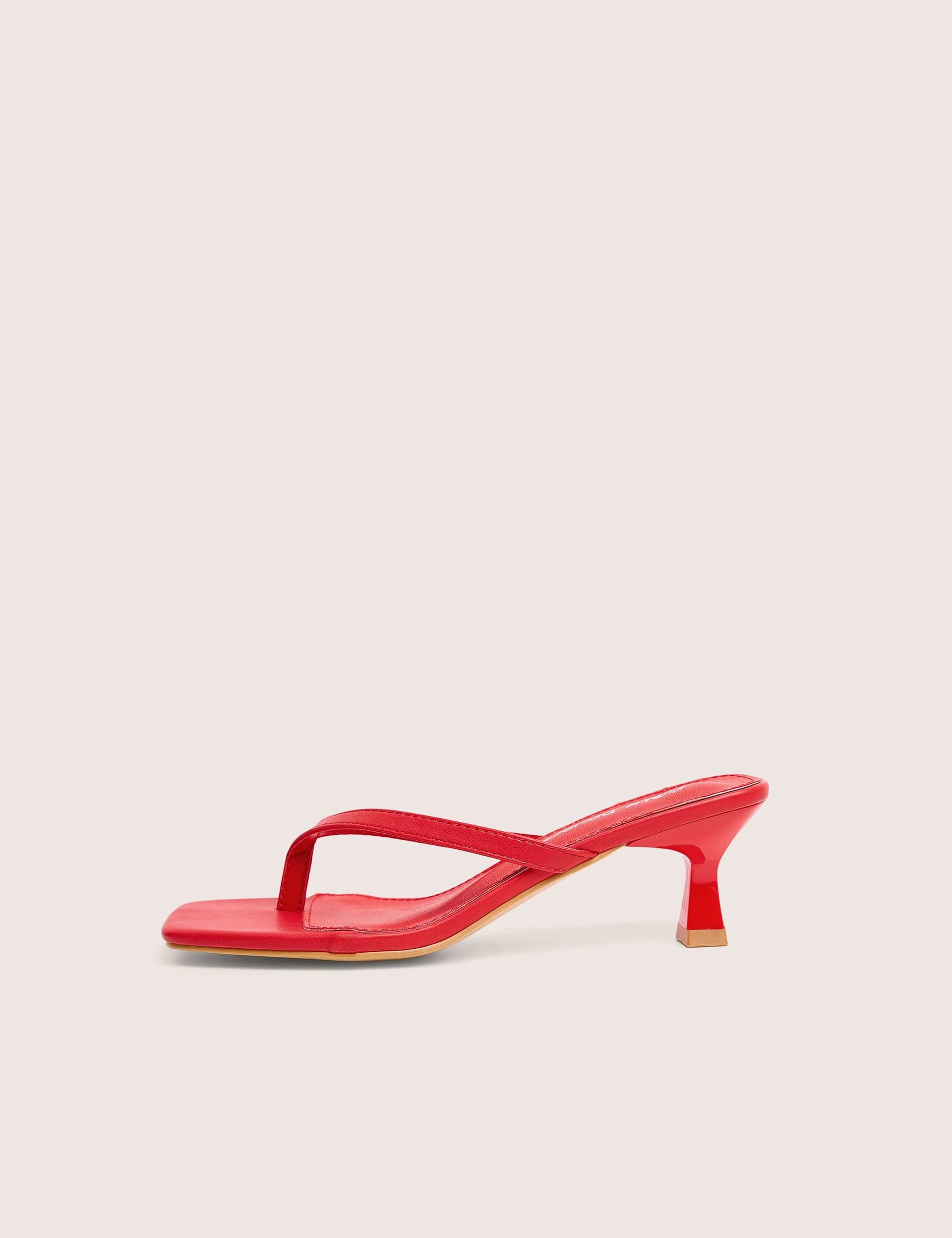 Public Desire Everlast Red Thong Flip Flop Heels