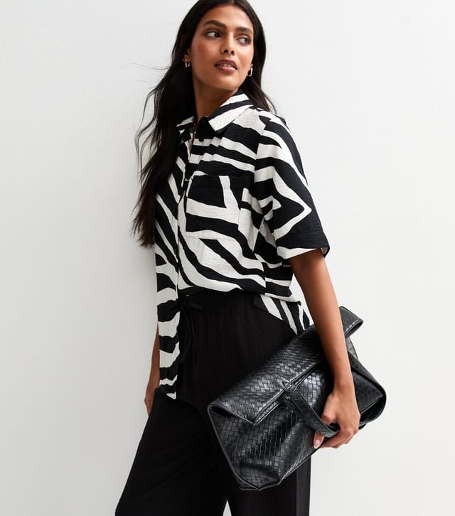 New Look Women's Black Zebra Print Oversized Shirt New Look - 2