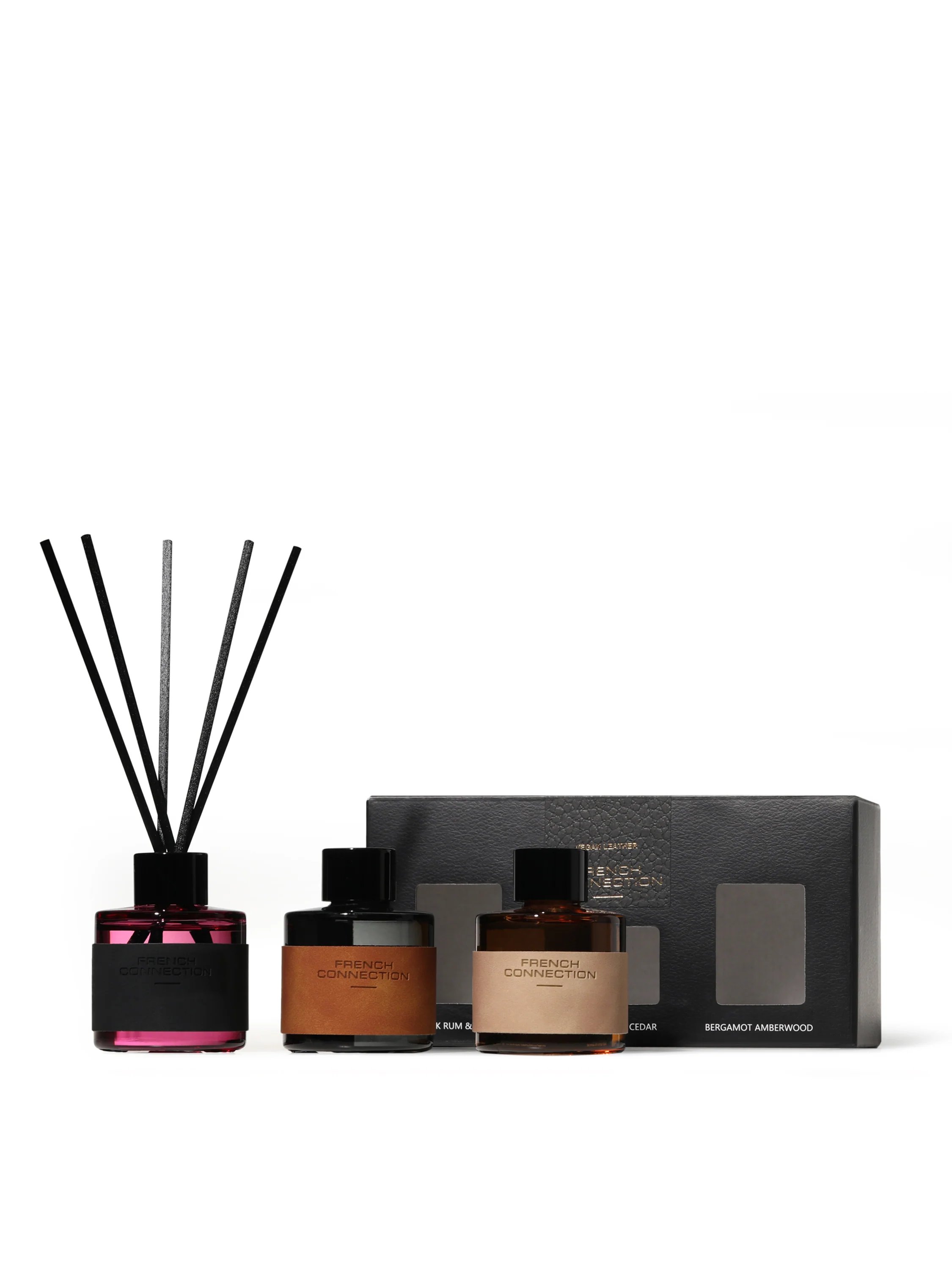 French Connection Vegan Leather Diffuser (Set of 3) Leather Scents - 1