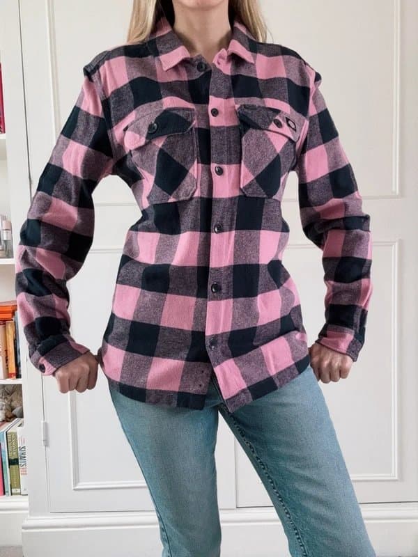 Dickies Dickies Pink & Navy Buffalo Check Flannel Shirt / Large