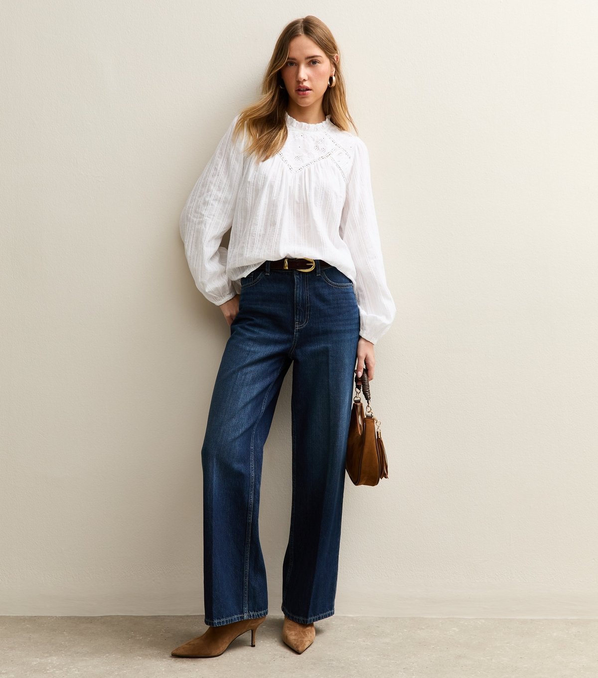 New Look Women's White Embroidered Long Sleeve Blouse New Look - 3