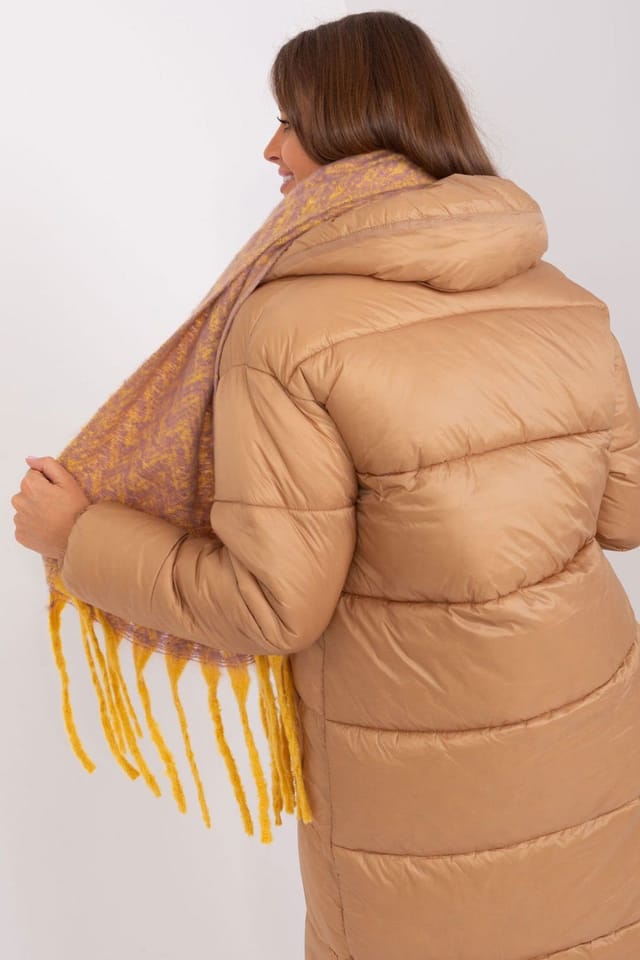 Love Lace Love Lace Women's Geometric Pattern Long Polyester Scarf with Tassels Fall Winter in Yellow - 3