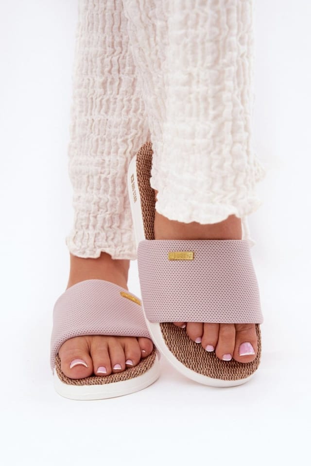 Love Lace Love Lace Women's Big Star Textile Foam Sole Summer Flip Flops for Comfort in Pink - 3
