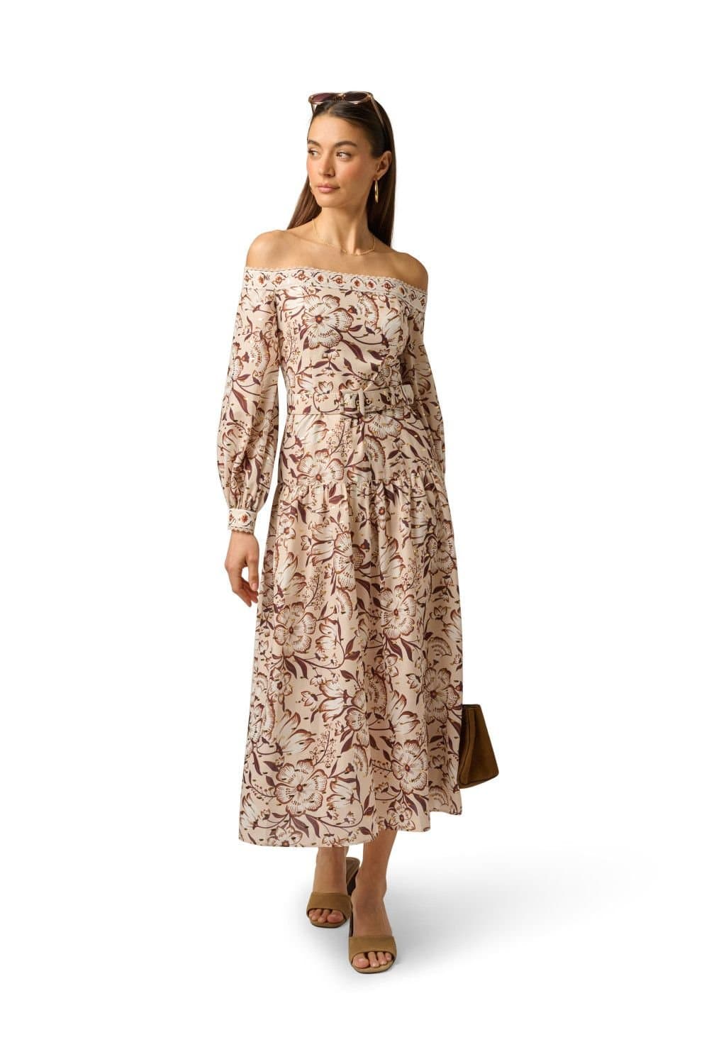 Adrianna by Adrianna Papell Adrianna by Adrianna Papell Women's Printed Midi Dress in Ivory