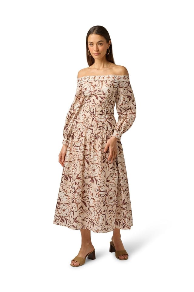 Adrianna by Adrianna Papell Adrianna by Adrianna Papell Women's Printed Midi Dress in Ivory - 2