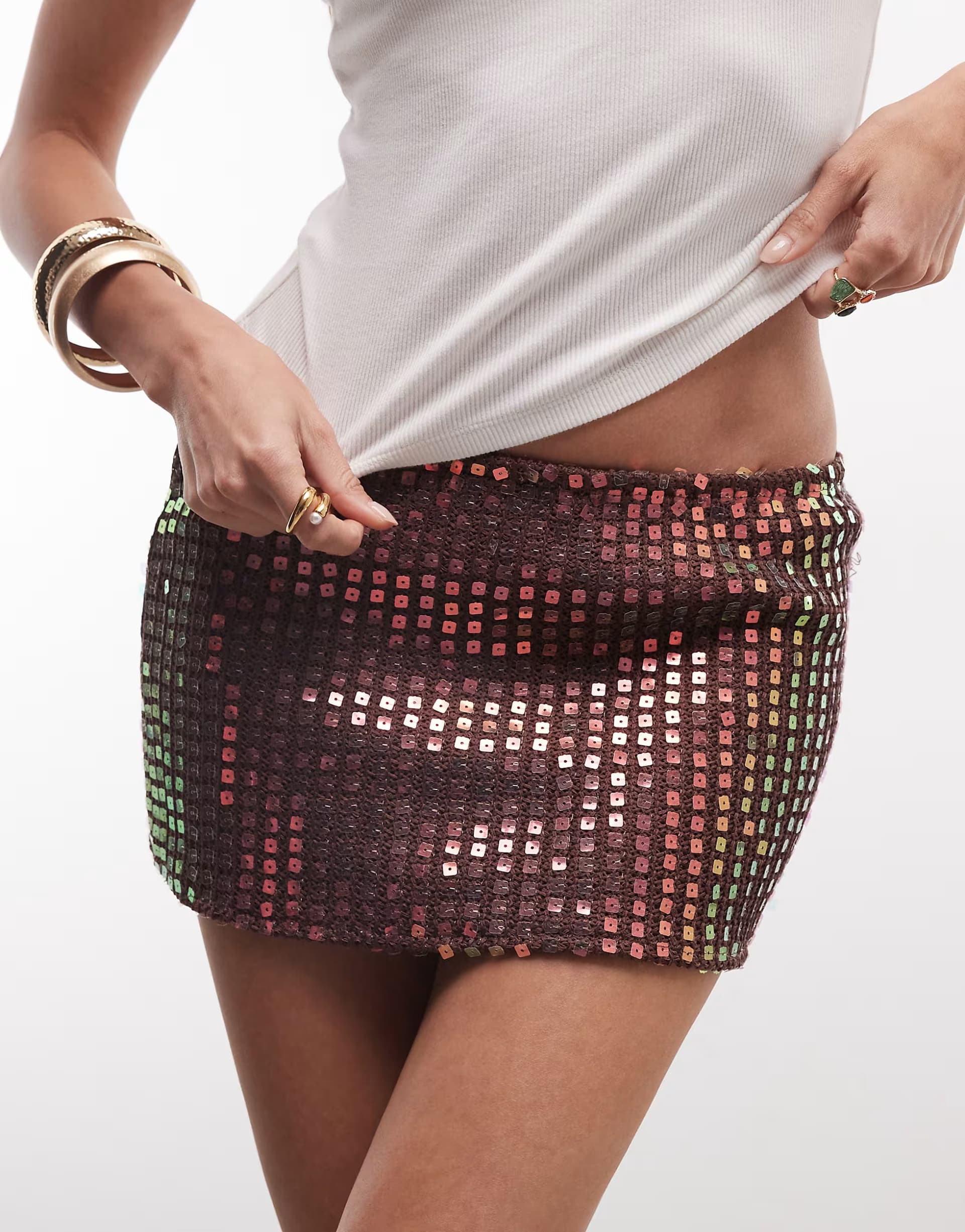 ASOS Motel olsa sequin mini skirt co-ord in multi