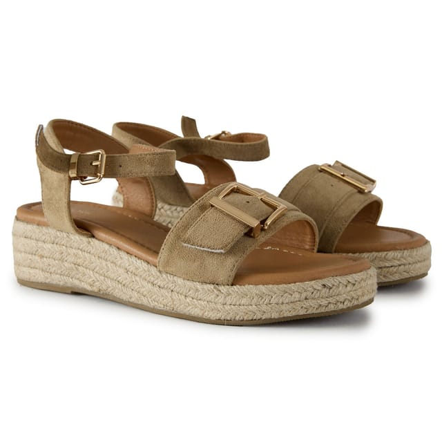 SOLESISTER SOLESISTER Women's August Espadrille Wedge Sandals in Taupe - 2