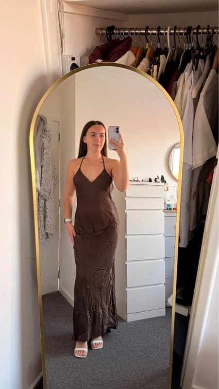 ASOS Brown satin dress