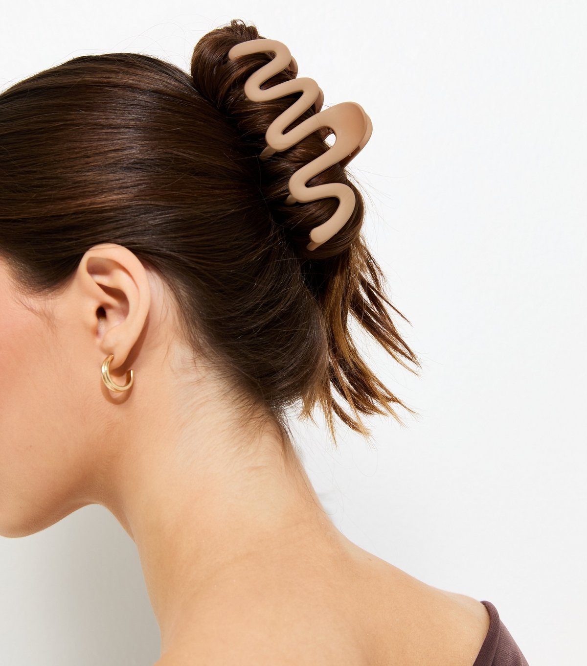 New Look Pack of 2 Brown Matte Wiggly Hair Claw Clips New Look - 2