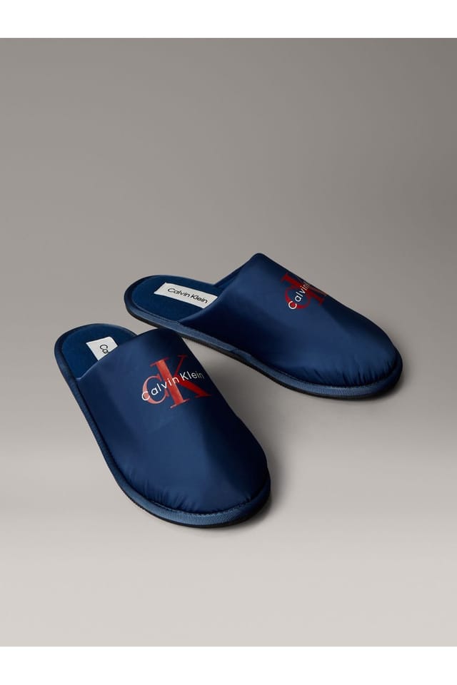 Calvin Klein Calvin Klein Men's Hotel Slipper Monologo Moonlit Ocean in Blue - 2