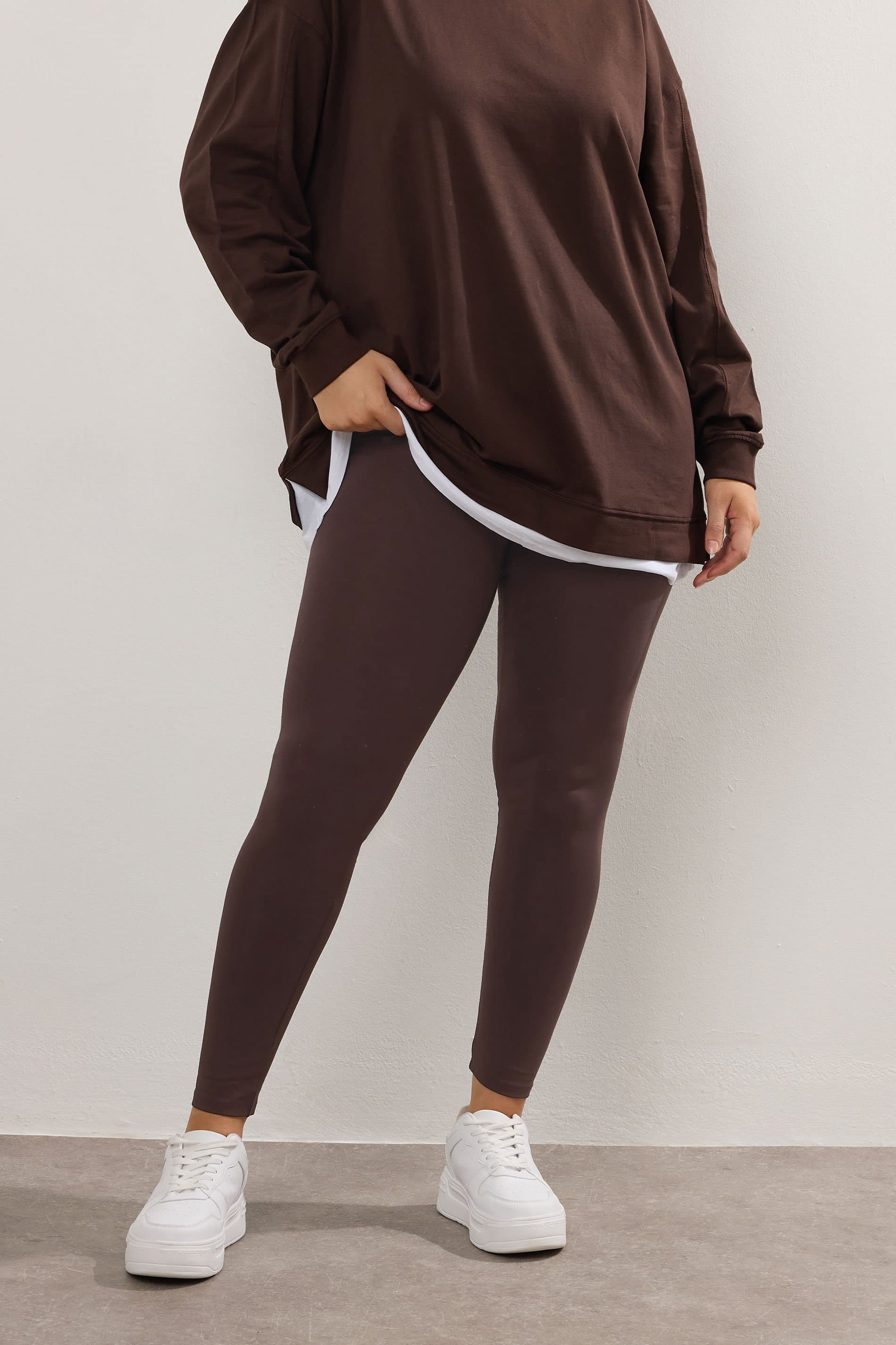 Yours Plus Size Chocolate Brown Leggings
