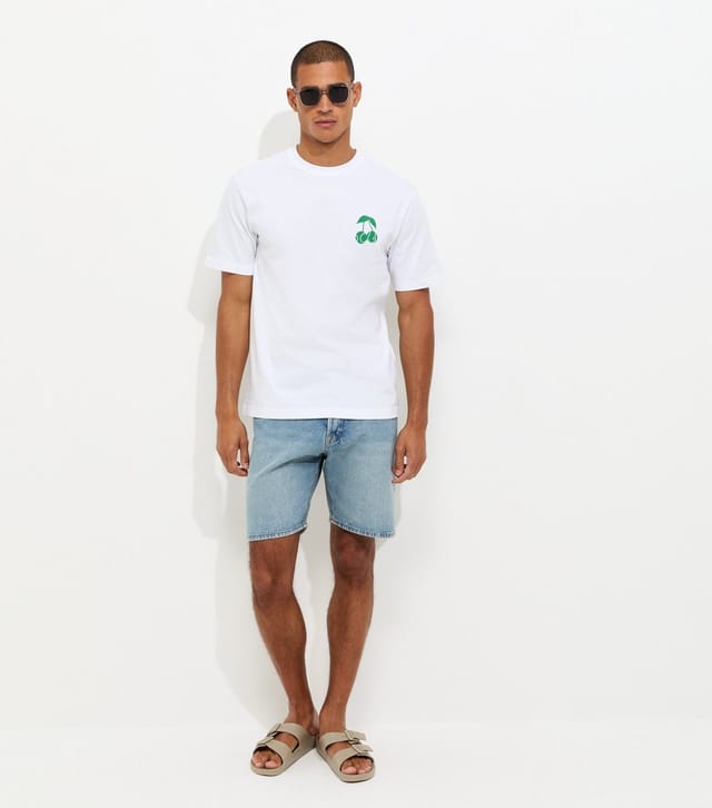 Only and Sons Men's White Palm Courts Print T-Shirt Only and Sons New Look - 3