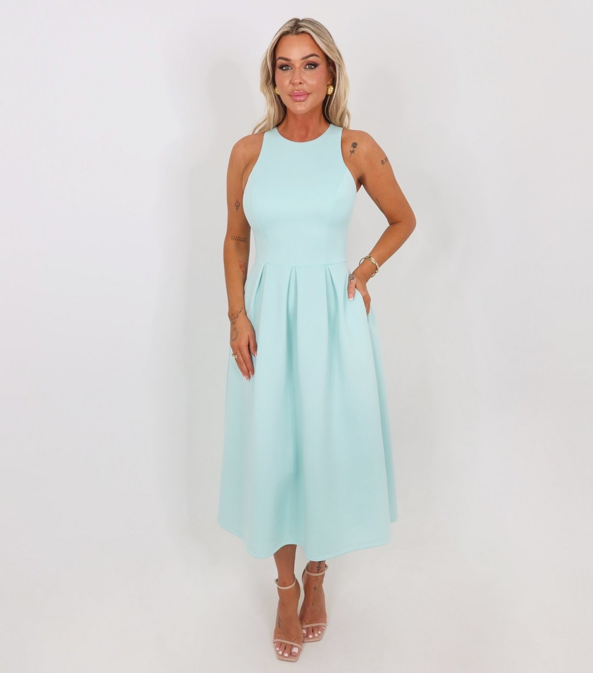 AX Paris Women's Mint Green Pleated Skirt Midi Dress AX Paris New Look - 2