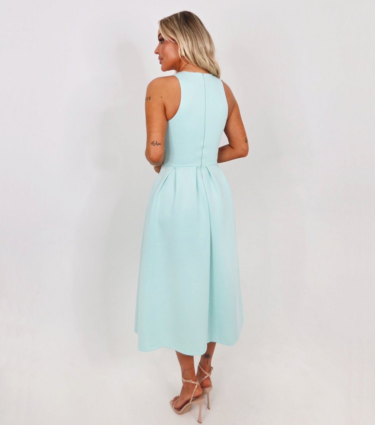 AX Paris Women's Mint Green Pleated Skirt Midi Dress AX Paris New Look - 3