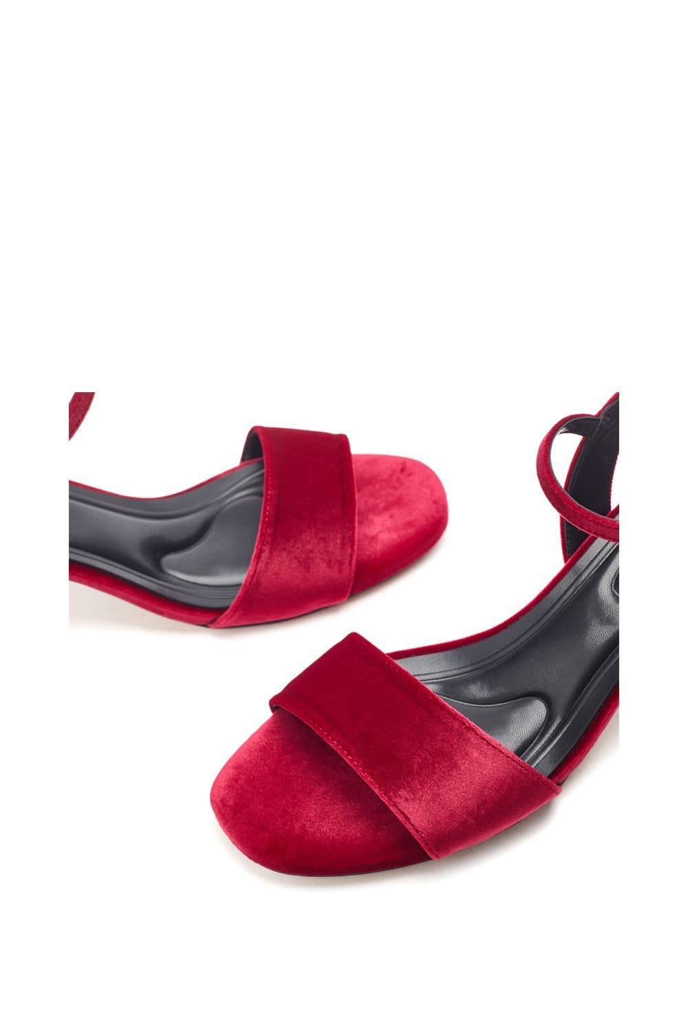 Moda In Pelle Moda In Pelle Women's 'Nareena' Velvet Heeled Sandals in Red - 4