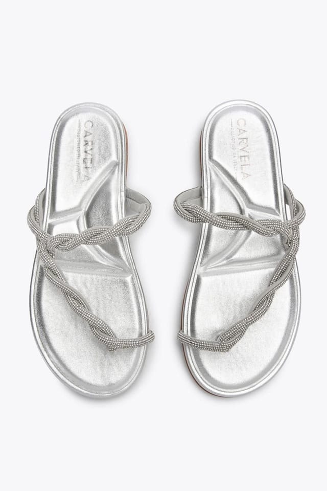 Carvela Carvela Women's 'Loopi Tt' Fabric Sandals in Silver - 2