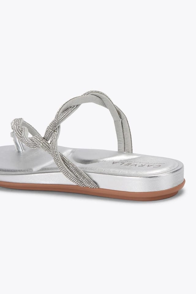 Carvela Carvela Women's 'Loopi Tt' Fabric Sandals in Silver - 3