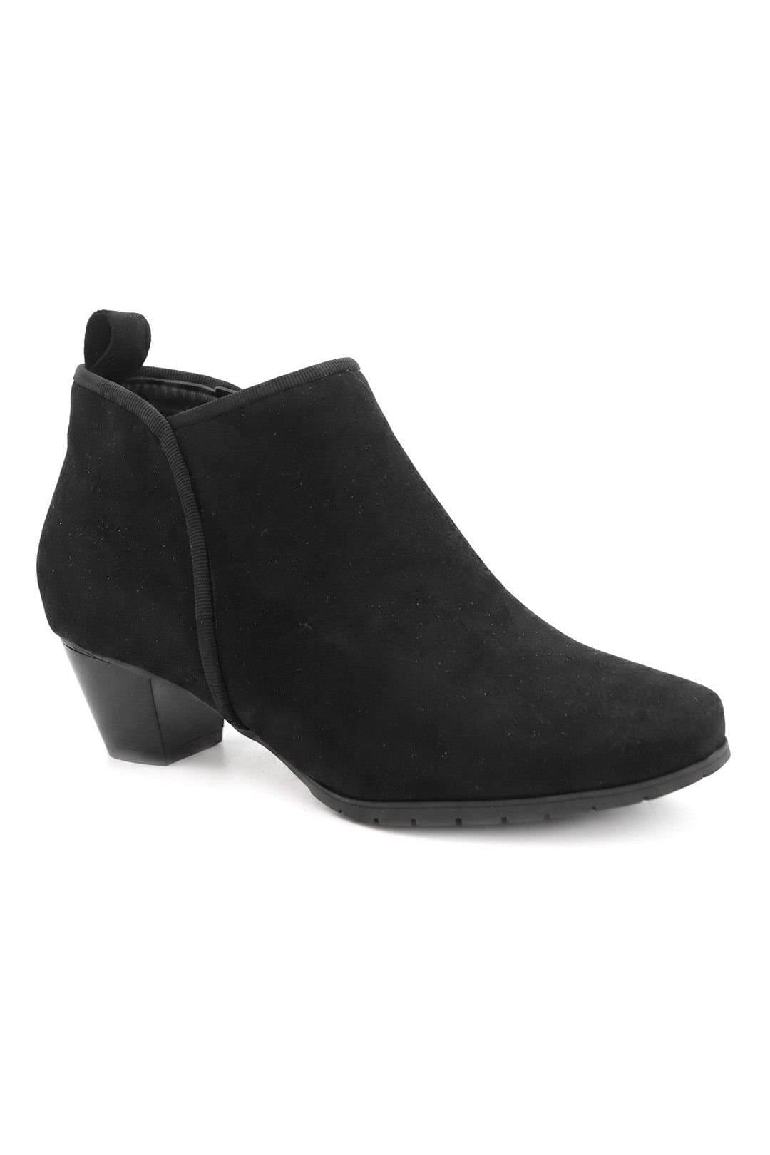 Pavers Pavers Women's Wide Fit Smart Block Heel Ankle Boots in Black